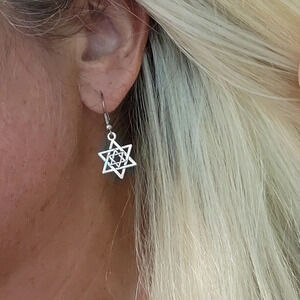 STAR OF DAVID DROP EARRINGS